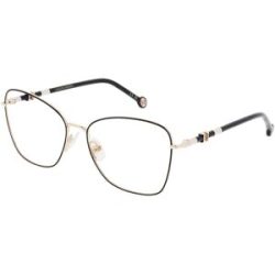 Safilo GmbH Carolina Herrera HER 0305 Unisex-Brille inkl. Gläser Vollrand Butterfly Metall-Gestell 47/16/140, Schwarz