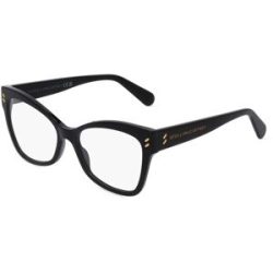 Thélios Stella McCartney SC50037I Unisex-Brille inkl. Gläser Vollrand Butterfly Acetat-Gestell 55/17/140, Schwarz
