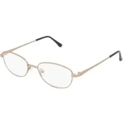 Zhangzhou Agilton Optical Co., Ltd. Fielmann MC 606 CL Damen-Brille inkl. Gläser Vollrand Quadratisch Edelstahl-Gestell 49/17/135, Gold