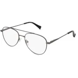 Wenzhou Ouhai Glasses Co., Ltd. Fielmann OU 059 FLEX FA SPENCER Unisex-Brille inkl. Gläser Vollrand Pilot Edelstahl-Gestell 55/17/145, Grau