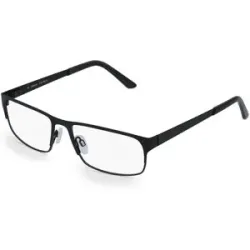 Design Eyewear Group Germany GmbH Fielmann 2147 FLEX CL Herren-Brille inkl. Gläser Vollrand Quadratisch Edelstahl-Gestell 56/17/140, Schwarz
