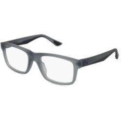 Kering Eyewear Spa Puma PU0405O Unisex-Brille inkl. Gläser Vollrand Quadratisch Acetat-Gestell 54/19/145, Grau