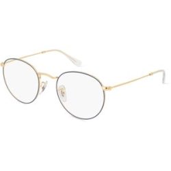 Luxottica Fashion Brillen Vertriebs GmbH Ray-Ban RX3447V Unisex-Brille inkl. Gläser Vollrand Rund Metall-Gestell 47/21/140, Blau