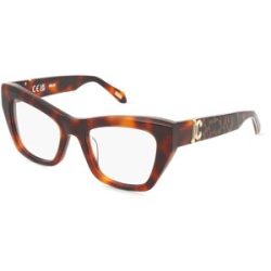 DE RIGO Vision D.A.CH. GmbH Just Cavalli VJC116 Unisex-Brille inkl. Gläser Vollrand Butterfly Kunststoff-Gestell 51/20/140, Havanna