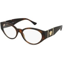 Luxottica Fashion Brillen Vertriebs GmbH Versace VE3345 Damen-Brille inkl. Gläser Vollrand Oval Acetat-Gestell 54/18/140, Havanna