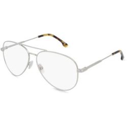 Safilo GmbH Victoria Beckham VB 1008 Damen-Brille inkl. Gläser Vollrand Pilot Metall-Gestell 58/13/140, Silber