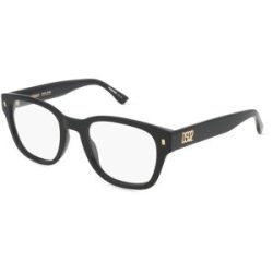 Safilo GmbH Dsquared2  D2 0065 Herren-Brille inkl. Gläser Vollrand Quadratisch Acetat-Gestell 51/21/145, Schwarz
