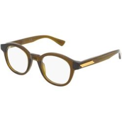 Kering Eyewear Spa Bottega Veneta BV1413O Herren-Brille inkl. Gläser Vollrand Rund Acetat-Gestell 46/22/145, Grün