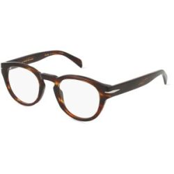 Safilo SpA David Beckham DB 7114 Herren-Brille inkl. Gläser Vollrand Panto Kunststoff-Gestell 48/22/145, Braun