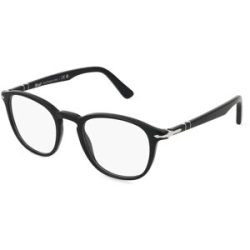 Luxottica Fashion Brillen Vertriebs GmbH Persol 0PO3143V Herren-Brille inkl. Gläser Vollrand Quadratisch Acetat-Gestell 49/21/145, Schwarz