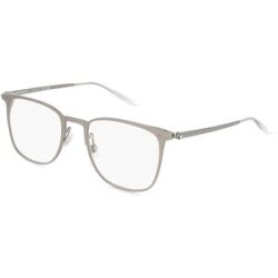 Kering Eyewear Spa Montblanc MB0232O Unisex-Brille inkl. Gläser Vollrand Quadratisch Edelstahl-Gestell 53/21/145, Silber