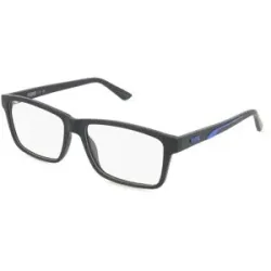 Kering Eyewear Spa Puma PU0471O Unisex-Brille inkl. Gläser Vollrand Quadratisch Kunststoff-Gestell 58/16/145, Schwarz