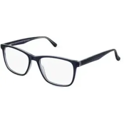 C&S CO. LTD. Fielmann ABC 075 FLEX CL Herren-Brille inkl. Gläser Vollrand Quadratisch Acetat-Gestell 54/17/145, Blau