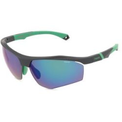Safilo GmbH Polaroid 207374 Herren-Sonnenbrille Halbrand Eckig Kunststoff-Gestell, Schwarz