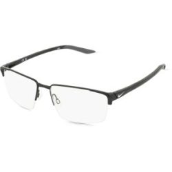 Marchon Germany GmbH Nike 8054 Unisex-Brille inkl. Gläser Vollrand Quadratisch Metall-Gestell 55/16/140, Schwarz