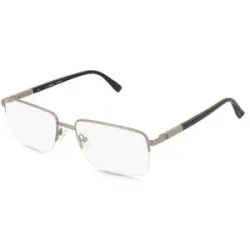 Wenzhou Lanson International Co., Ltd. Fielmann LN 080 FLEX CL Herren-Brille inkl. Gläser Halbrand Quadratisch Edelstahl-Gestell 57/18/145, Grau