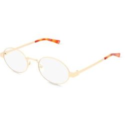 Tree Distribution GmbH LeSpecs POSEIDON DEUX Unisex-Blaulichtfilterbrille ohne Sehstärke Vollrand Oval Metall-Gestell, Gold