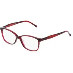 C&S CO. LTD. Fielmann ABC 046 CL Damen-Brille inkl. Gläser Vollrand Quadratisch Acetat-Gestell 52/14/135, Rot