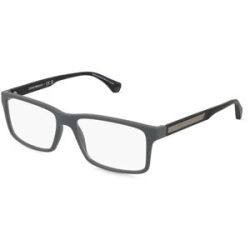 Luxottica Fashion Brillen Vertriebs GmbH Emporio Armani 0EA3038 Herren-Brille inkl. Gläser Vollrand Quadratisch Kunststoff-Gestell 54/16/140, Grau