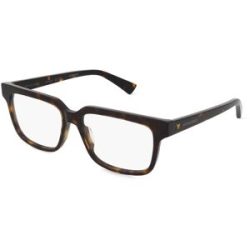 Kering Eyewear Spa Bottega Veneta  BV1256O Unisex-Brille inkl. Gläser Vollrand Quadratisch Acetat-Gestell 56/16/145, Havanna