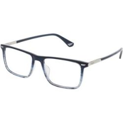DE RIGO Vision D.A.CH. GmbH Police VPLQ68 Herren-Brille inkl. Gläser Vollrand Quadratisch Kunststoff-Gestell 55/18/145, Blau