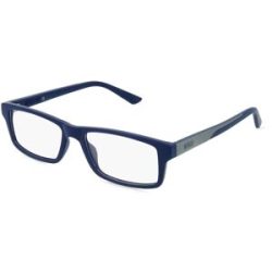 Kering Eyewear Spa Puma PU0431O Unisex-Brille inkl. Gläser Vollrand Quadratisch Kunststoff-Gestell 54/17/145, Blau