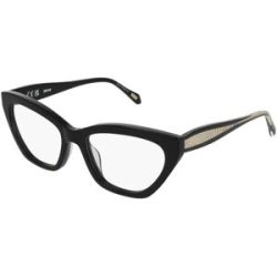DE RIGO Vision D.A.CH. GmbH Just Cavalli VJC184 Damen-Brille inkl. Gläser Vollrand Cat Eye Kunststoff-Gestell 54/18/140, Schwarz
