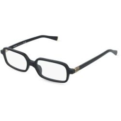 Luxottica Fashion Brillen Vertriebs GmbH Miu Miu 0MU 01YV Damen-Brille inkl. Gläser Vollrand Eckig Acetat-Gestell 51/16/140, Schwarz