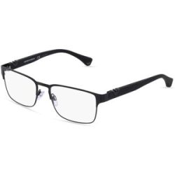 Luxottica Fashion Brillen Vertriebs GmbH Emporio Armani EA 1027 Herren-Brille inkl. Gläser Vollrand Quadratisch Metall-Gestell 55/18/140, Schwarz