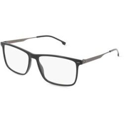 Safilo GmbH Boss 1642 Herren-Brille inkl. Gläser Vollrand Quadratisch Acetat-Gestell 57/16/150, Schwarz