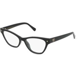 Safilo GmbH Chiara Ferragni CF 7019 Damen-Brille inkl. Gläser Vollrand Butterfly Kunststoff-Gestell 52/17/140, Schwarz