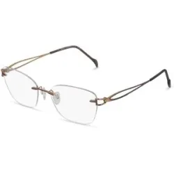 Stepper Eyewear LTD. Fielmann COMFORT 117 CL Damen-Brille inkl. Gläser Randlos Quadratisch Titan-Gestell 52/17/135, Grau