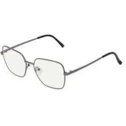 Wenzhou Bada Optical Co. , LTD Fielmann BD 480 BL Damen-Blaulichtfilterbrille ohne Sehstärke Vollrand Quadratisch Edelstahl-Gestell, Grau