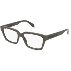 Kering Eyewear Spa Alexander McQueen AM0332O Unisex-Brille inkl. Gläser Vollrand Quadratisch Acetat-Gestell 54/17/145, Grau