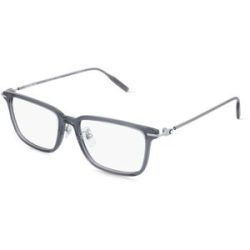 Kering Eyewear Spa Montblanc MB0489OA Herren-Brille inkl. Gläser Vollrand Eckig Kunststoff-Gestell 54/17/145, Grau