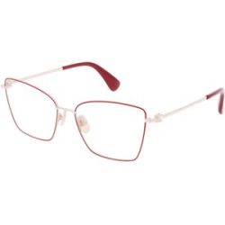 Marcolin Deutschland GmbH Max Mara MM5048 Unisex-Brille inkl. Gläser Vollrand Butterfly Metall-Gestell 55/16/140, Rot