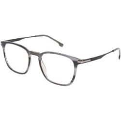 Safilo GmbH BOSS 1889 Herren-Brille inkl. Gläser Vollrand Quadratisch Acetat-Gestell 52/20/145, Grau