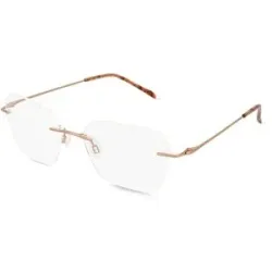 Wenzhou Bada Optical Co. , LTD Fielmann BD 465 MOD CL Damen-Brille inkl. Gläser Randlos Geometrisch Edelstahl-Gestell 52/18/135, Bronze