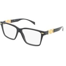 Luxottica Fashion Brillen Vertriebs GmbH Versace 0VE3335 Damen-Brille inkl. Gläser Vollrand Quadratisch Acetat-Gestell 56/14/140, Schwarz