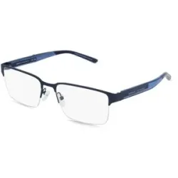 Luxottica Fashion Brillen Vertriebs GmbH Emporio Armani AX1075 Herren-Brille inkl. Gläser Halbrand Eckig Metall-Gestell 55/18/145, Blau