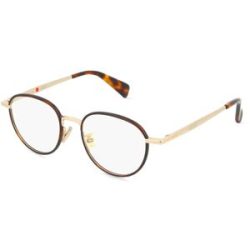 Thélios Kenzo KZ50223U BOKE FLOWER Unisex-Brille inkl. Gläser Vollrand Rund Metall-Gestell 49/18/145, Gelb
