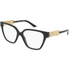 Luxottica Fashion Brillen Vertriebs GmbH Versace 0VE3358B Damen-Brille inkl. Gläser Vollrand Quadratisch Acetat-Gestell 54/16/140, Schwarz