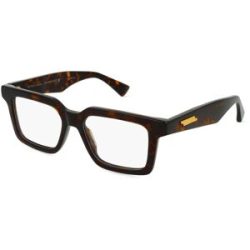Kering Eyewear Spa Bottega Veneta BV1216O Unisex-Brille inkl. Gläser Vollrand Quadratisch Acetat-Gestell 51/17/145, Havanna