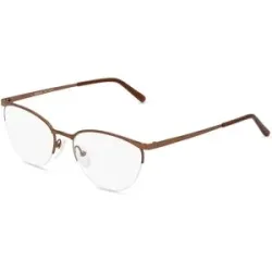 Suncute Industries Co., Ltd. Fielmann MC 546 CL Damen-Brille inkl. Gläser Halbrand Oval Edelstahl-Gestell 52/18/135, Braun