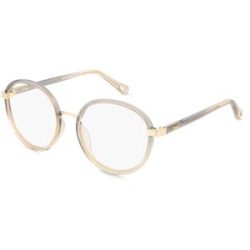 Kering Eyewear Spa Chloé CH0033O Unisex-Brille inkl. Gläser Vollrand Rund Kunststoff-Gestell 51/18/140, Grau
