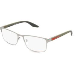 Luxottica Fashion Brillen Vertriebs GmbH Prada Linea Rossa PS50PV Herren-Brille inkl. Gläser Vollrand Eckig Edelstahl-Gestell 57/17/145, Grau