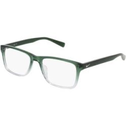 Marchon Germany GmbH Nike NIKE 1000Y Unisex-Brille inkl. Gläser Vollrand Eckig Acetat-Gestell 52/17/140, Grün