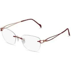 Stepper Eyewear LTD. Fielmann COMFORT 117 CL Damen-Brille inkl. Gläser Randlos Quadratisch Titan-Gestell 52/17/135, Rot