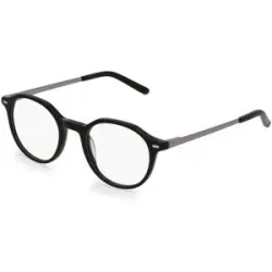 Bossin Eyewear Fielmann BC 012 FLEX CL Unisex-Brille inkl. Gläser Vollrand Panto Kunststoff-Gestell 46/20/135, Schwarz