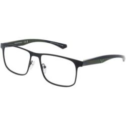 Luxottica Fashion Brillen Vertriebs GmbH Emporio Armani EA1163 Herren-Brille inkl. Gläser Vollrand Quadratisch Metall-Gestell 55/17/145, Schwarz